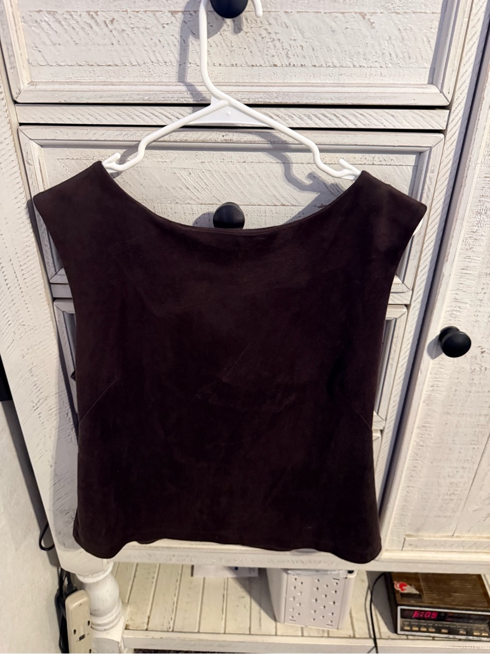 Banana Republic Dark Brown Sleeveless Boatneck Top